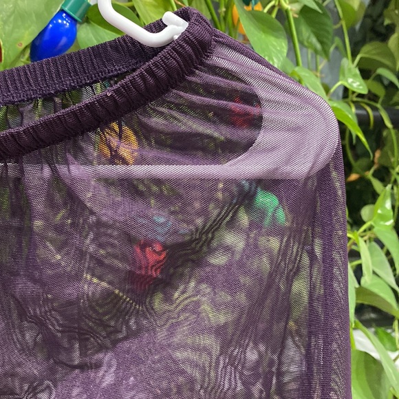 New Anne Cole Sheer Mesh Purple Swimsuit Cover-up Beach Pants Women's Size M; - Picture 6 of 6